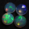 9mm - Round - AAAAAAA - High Quality - Rose Cut - Faceted - Ethiopian Opal Full Amazing Gorgeous Full Multy Colour flashy Fire - 4 pcs